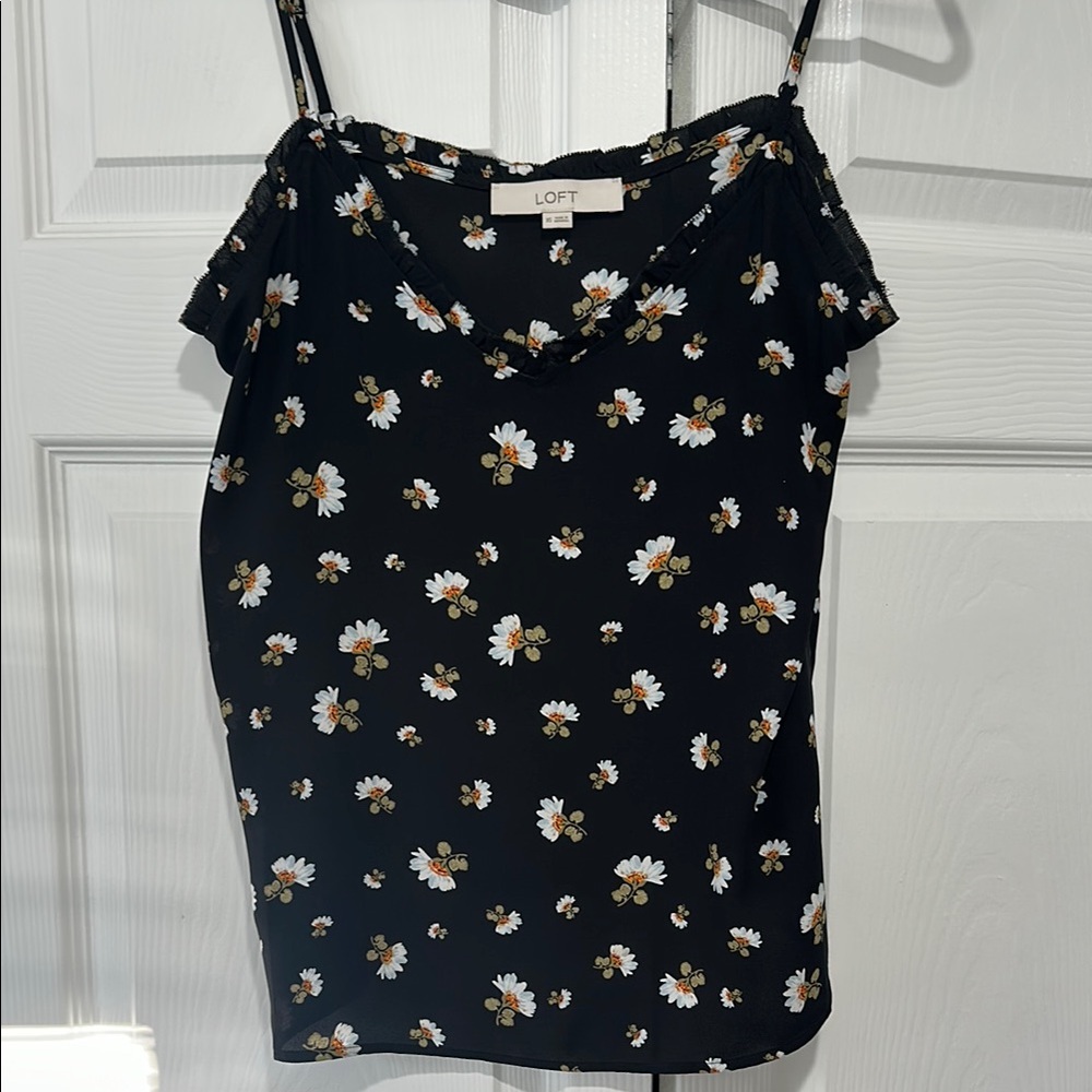 LOFT Black Floral Women's Top